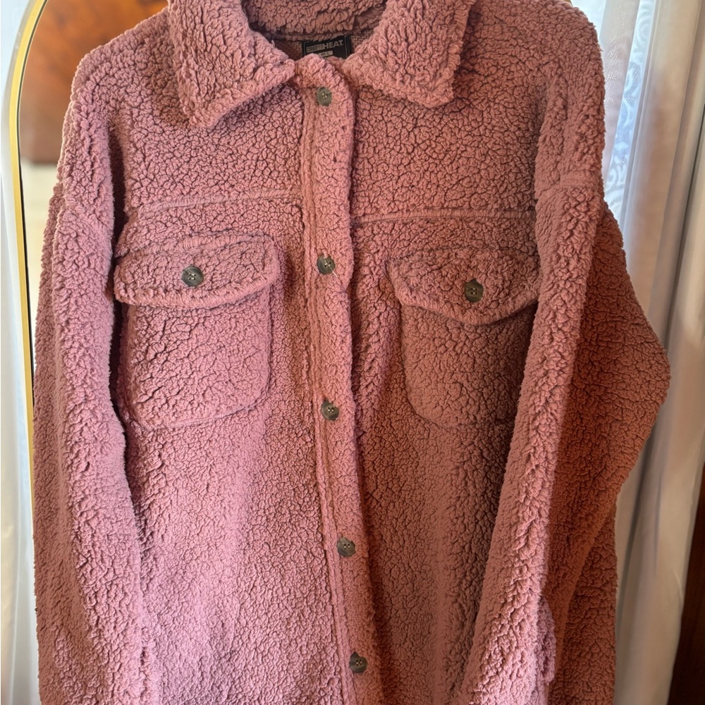 Women's Pink Sherpa Jacket